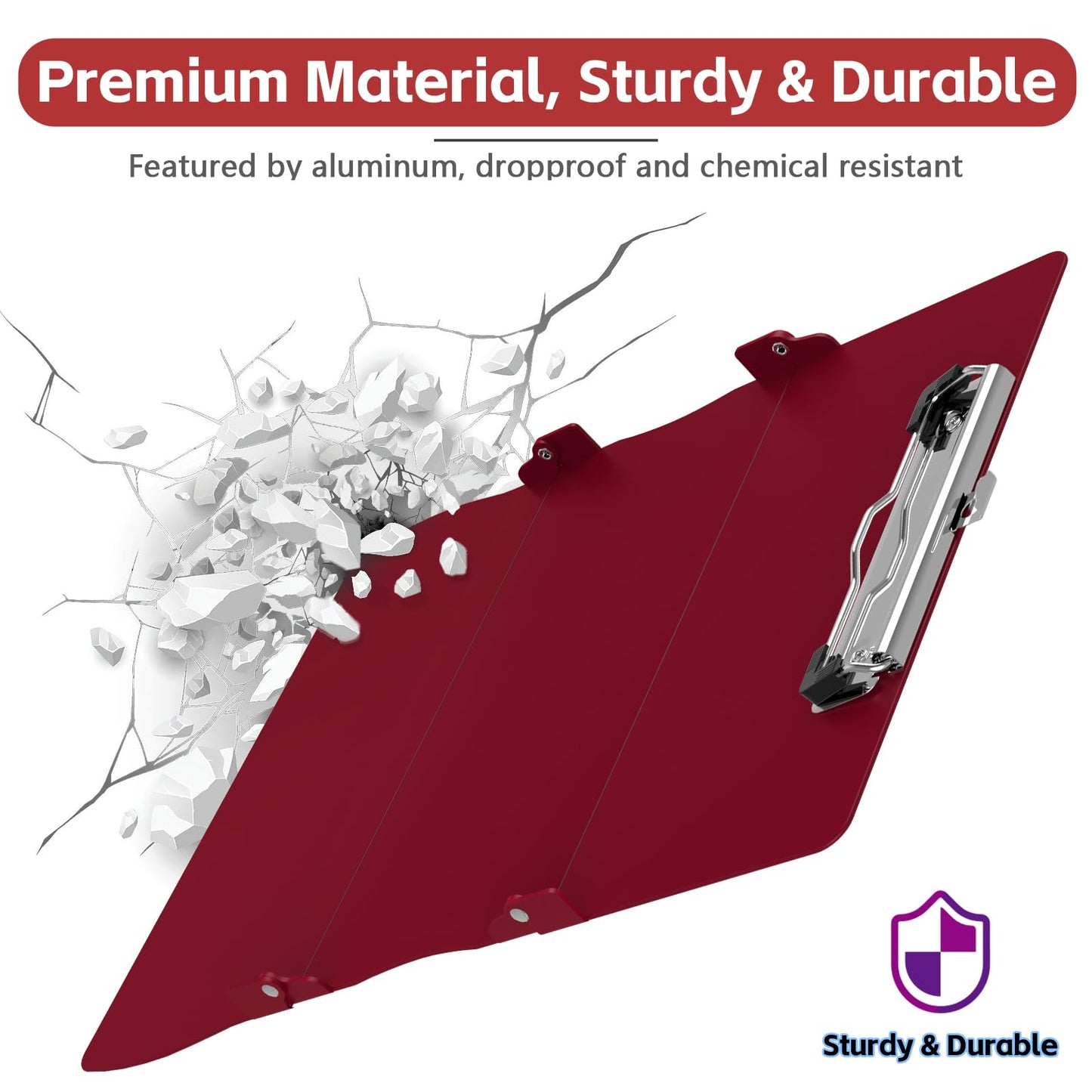 Nursing Clipboard Foldable Nurse Clipboard: Clinical Medical Folding Clip Board with Nursing Edition Cheat Sheets Pocket Size for Nurse Students Doctors Wine Red