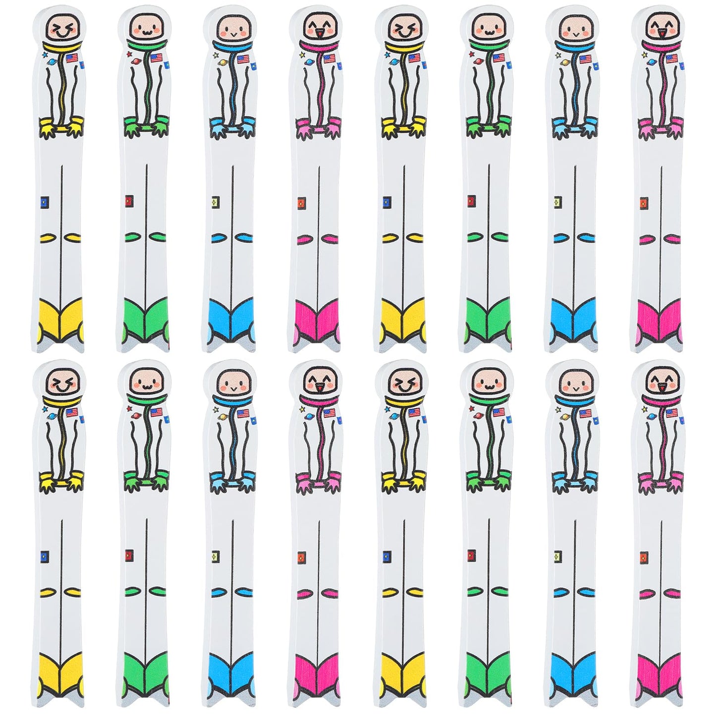 Junkin 32 Pcs Spaceman Writing Tools Spacers for Writing Handwriting Spacer Tool Classroom Management Tools for Students to Learn Proper Word Spacing