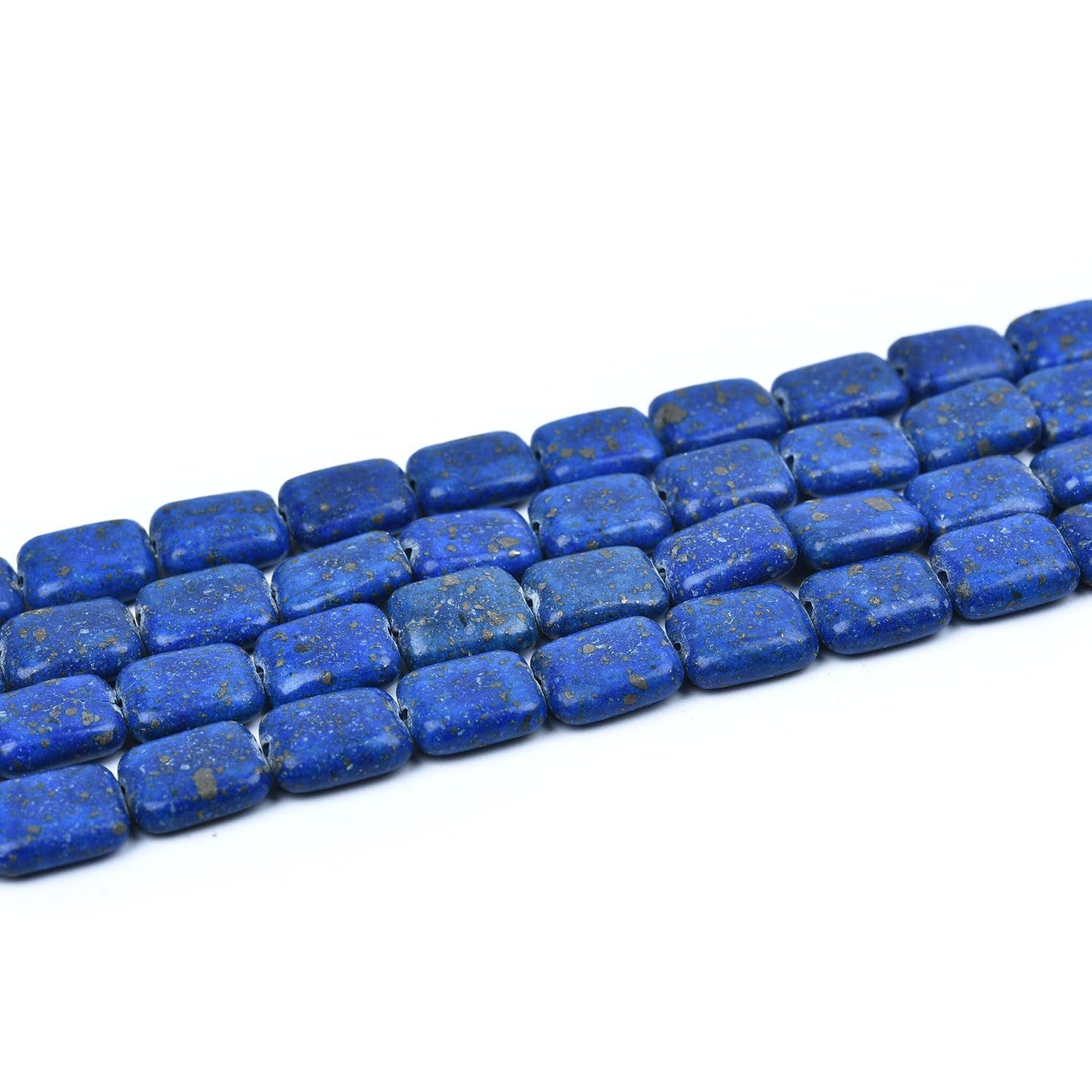 HAAMIIQII 10x8mm Lapis Lazuli Rectangle Stone Spacer Beads, Loose Gemstone Beads for Jewelry Making, DIY Bracelet, Necklace, Healing Crystal 15 Inch (40pcs)