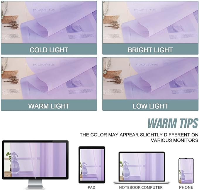 Small Sheer Curtains 2 Panels Set, Kitchen Curtains 36 Inch Length, Elegant Light Filtering Short Window Drapes for Living Room Bedroom, Dual Rod Pocket Design, Lavender, 2x42Wx36L Inches