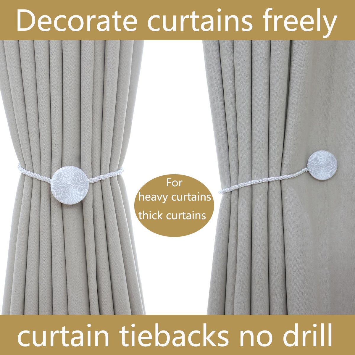 Magnetic Curtain Tiebacks (4 Count)