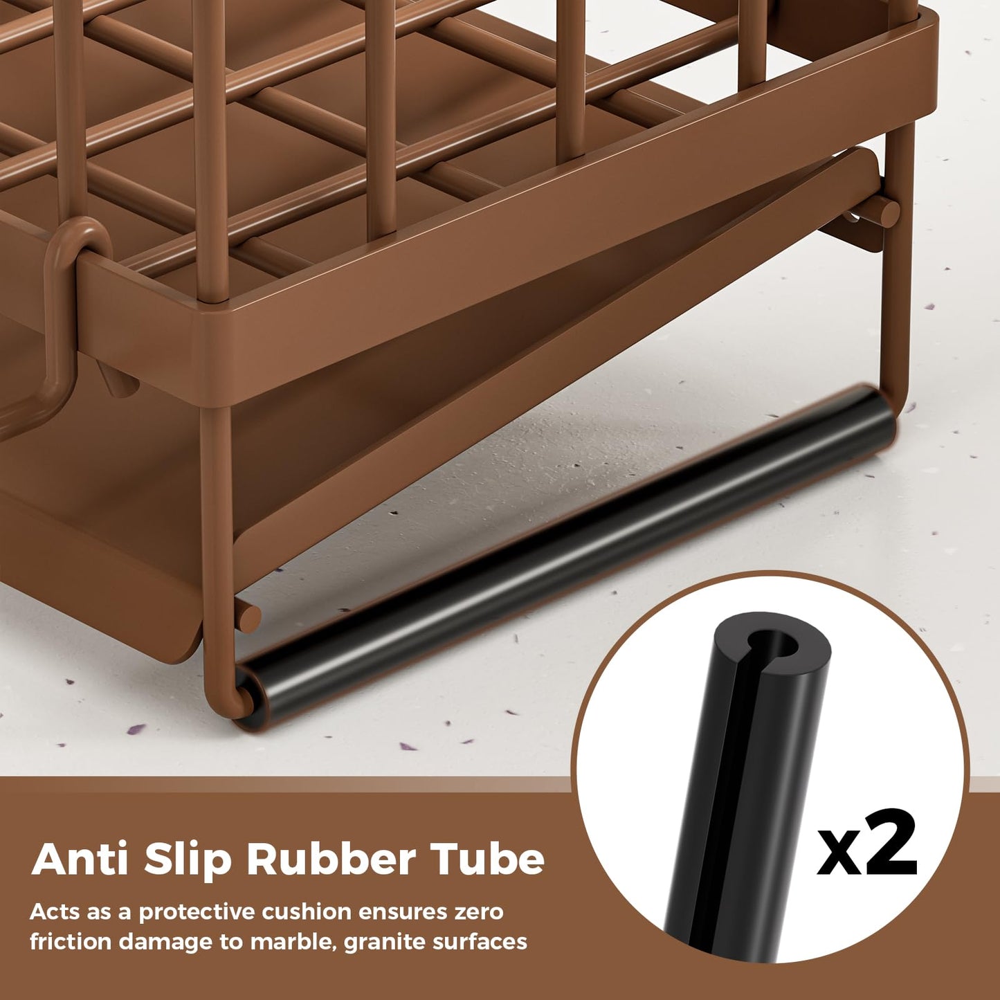 Sponge Holder for Kitchen Sink – Rustproof Stainless Steel with Detachable Drainboard, Brush Rack & Towel Bar | Compact, Non-Slip Design for Countertop Bathroom