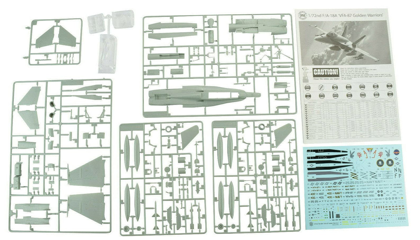 Premium Hobbies F/A-18 VFA-87 Golden Warriors 1:72 Scale Plastic Model Airplane Kit 129V