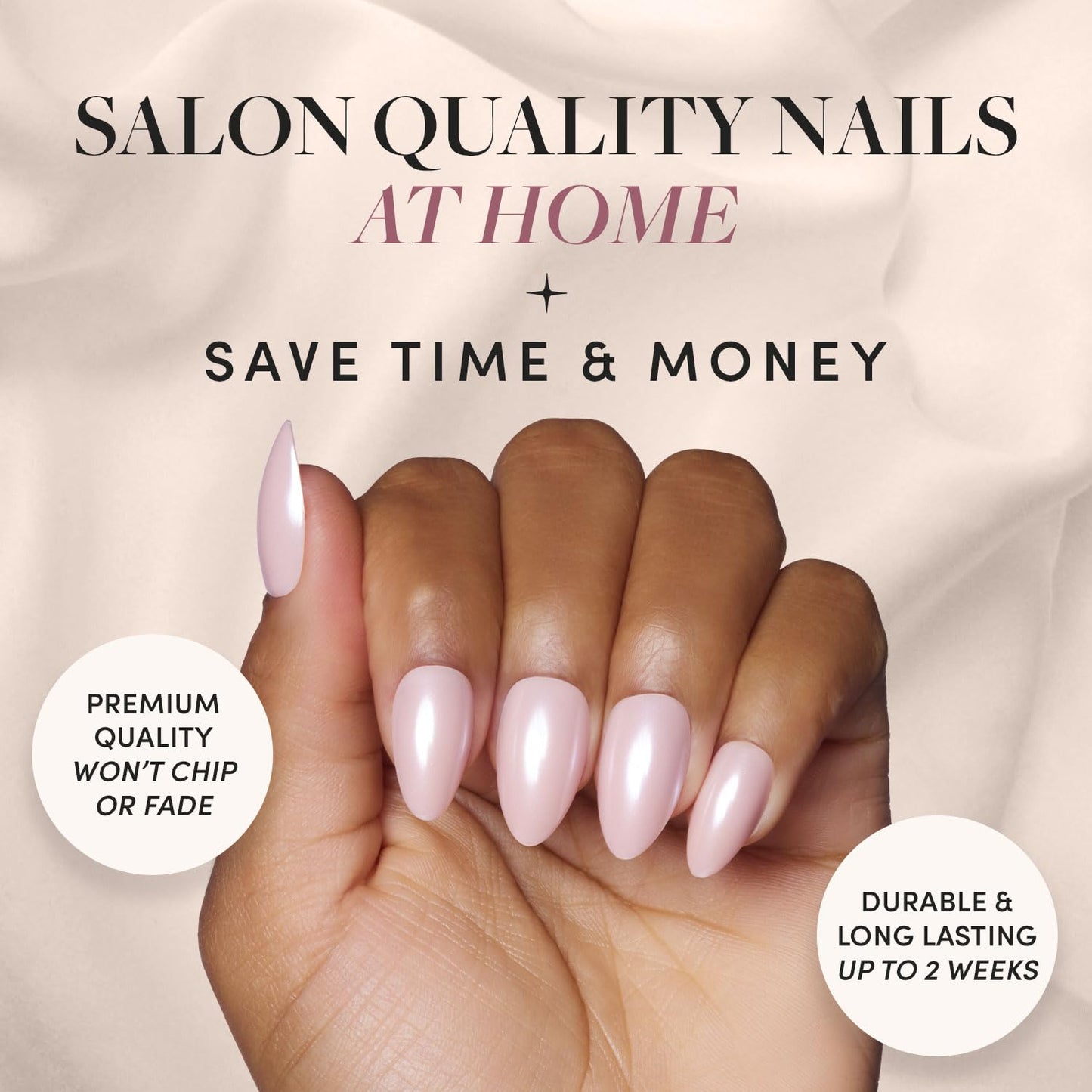 Glamnetic Press-On Nails Bundle - Hailey & First Kiss | Glossy, Semi-Transparent Fake Nails | Neutral Pink False Nails with a Glaze Finish | Reusable Short Almond Nail Kits