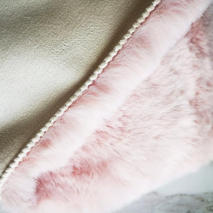 Ghouse Ultra Soft Faux Rabbit Fur Rug 5x7, Machine Washable Area Rugs for Bedroom Fluffy Rugs for Living Room, no-Shedding Carpet Sheepskin Rug Pink