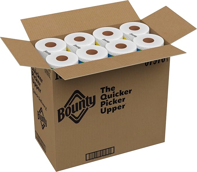 Bounty Paper Towels Quick Size, White, 16 Family Rolls = 40 Regular Rolls