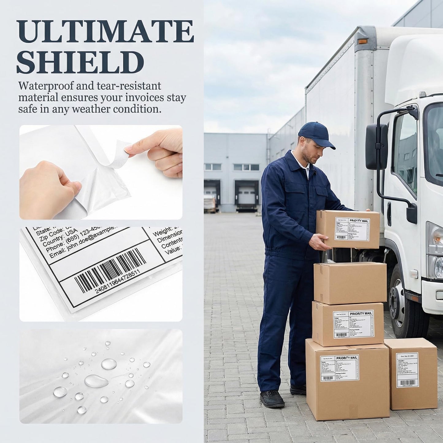 Nicunom 300 Pcs Packing List Envelopes 6''x10'', Adhesive Shipping Sleeves Clear Shipping Label Pouches for Mailing