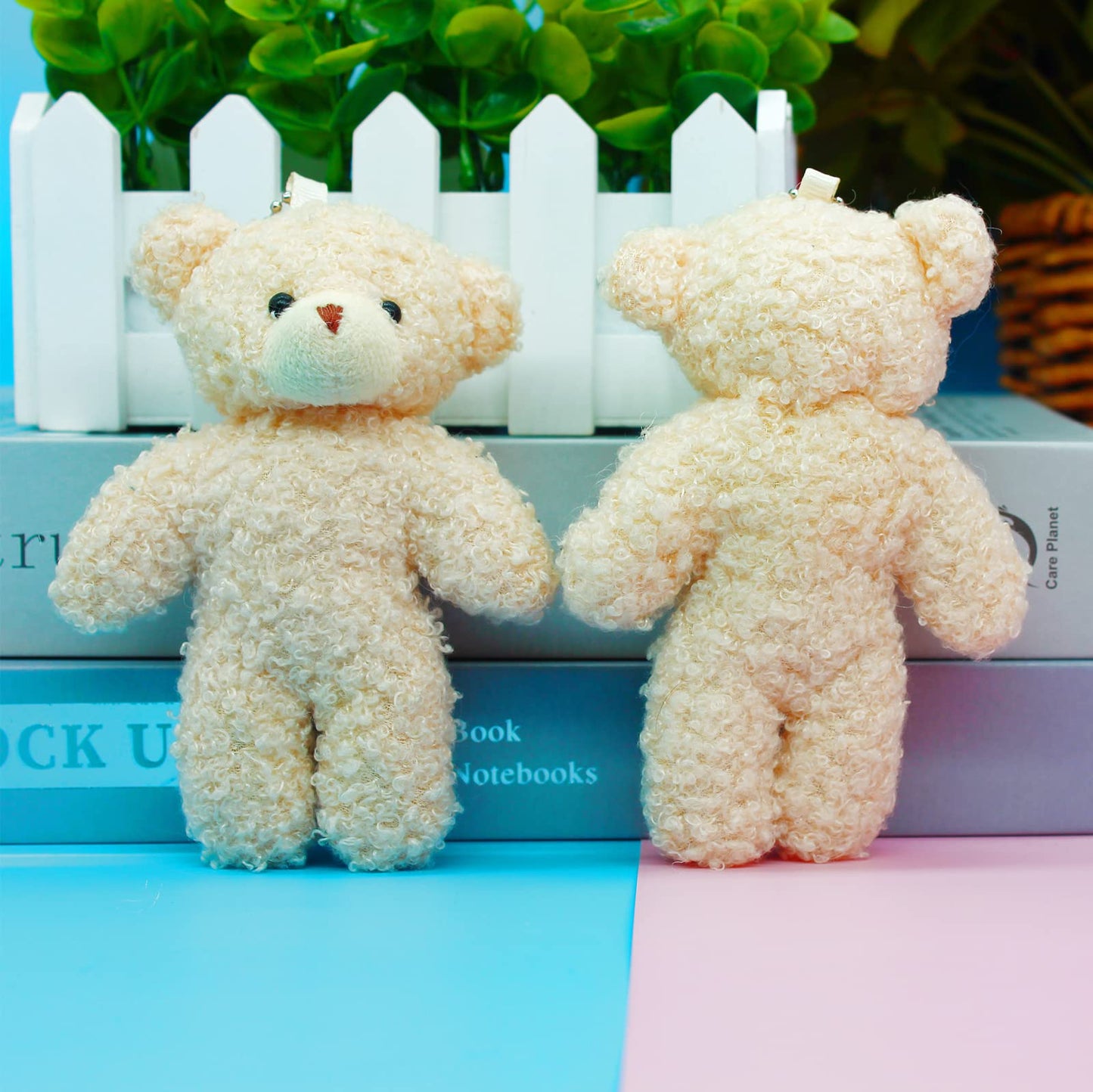 WEGUTATS 12 Pack Brown Mini Teddy Bears 4.7 inch Tiny Soft Stuffed Teddy Bear Small Plush Bears Bulk for Birthday Party Decor Favors Bag Keychain