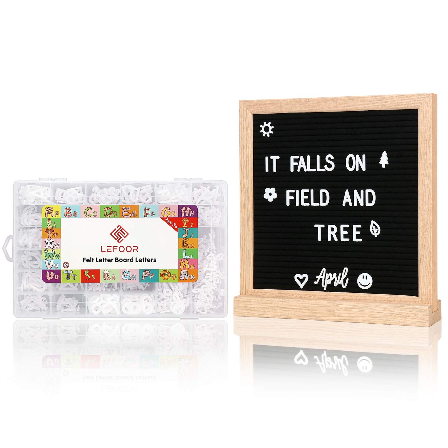 Letter Board Letters Only,646 PRE-Cut Characters (3/4 and 1 Inch,White) with Sorting Tray,Felt Letter Board Letters (Choice B)