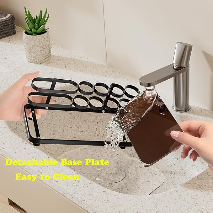 Toothbrush Holders for Bathrooms, Metal Electric Toothbrush and Toothpaste Organizer, Vanity Countertop Bathroom Accessories Organizer Storage, Black
