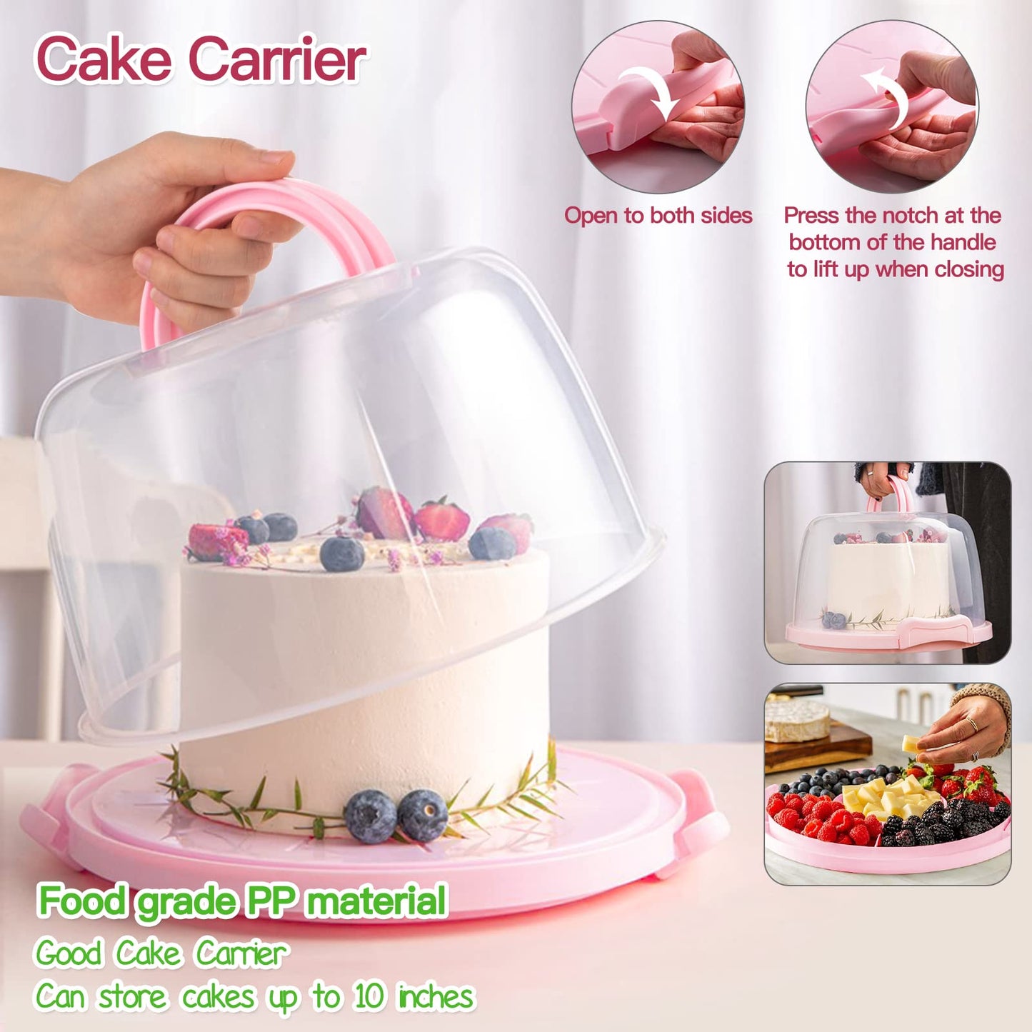 Aluminum Alloy Revolving Cake Stand & Carrier - 268PCS Kit with 54 Piping Tips, Acrylic Cake Discs, Various Spatulas