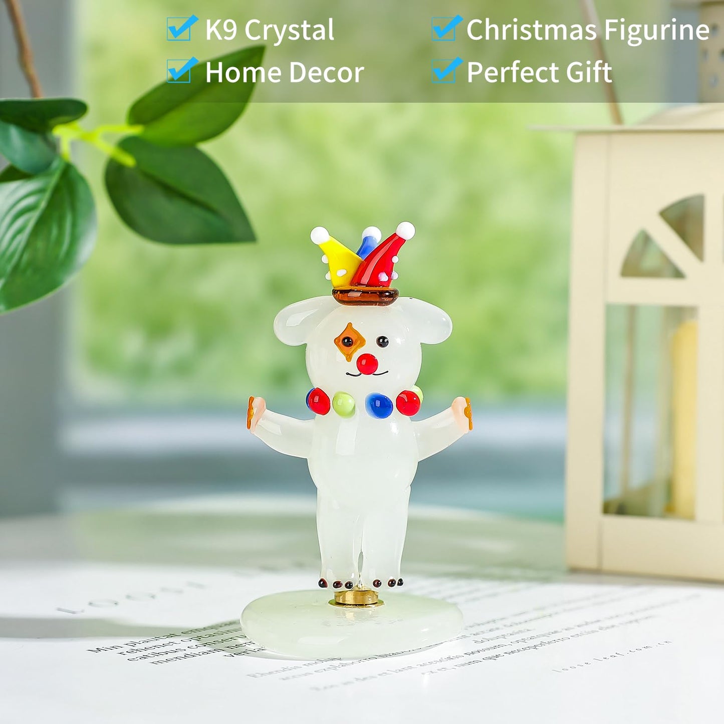 LONGSHENG - SINCE 2001 - Glass Clown Figurines, Rotatable Ornaments, Car Accessories Decorative Statue Collectible Gift