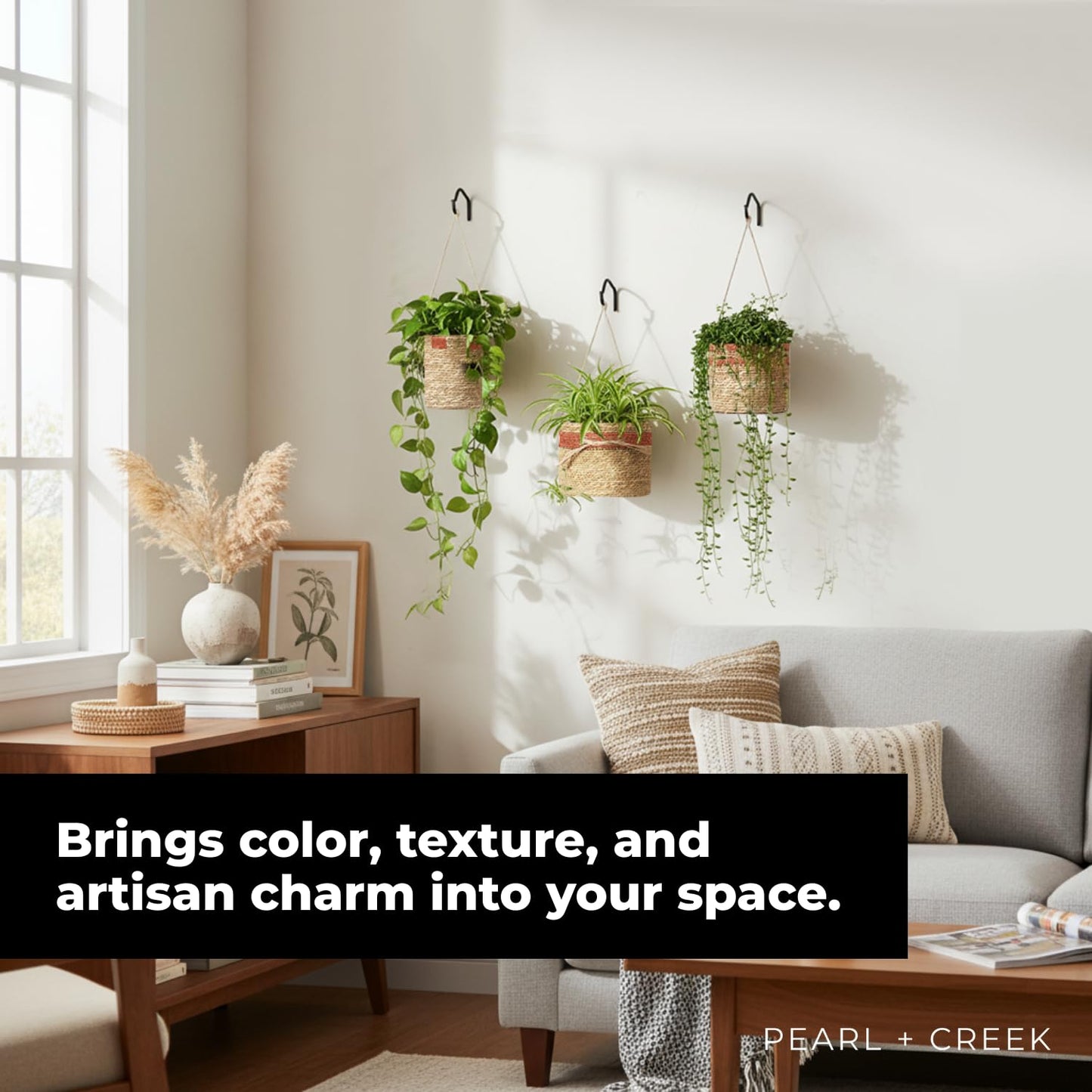 PEARL + CREEK Haven Set 3 Pink Hanging Planter - Tea Light Candle Holder
