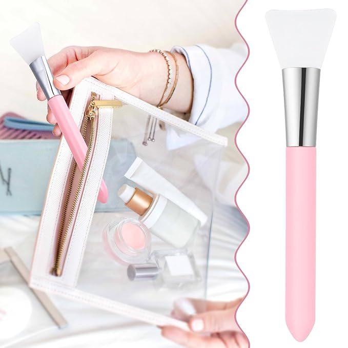 4pcs Lip Scrub Brush & 4pcs Face Mask Applicator, Silicone Double-Sided Heart Lip Exfoliator Brushes Scrubber Tool, Face Cleaning Exfoliating Remove Dead Skin Tool for Men Women- 4 Colors
