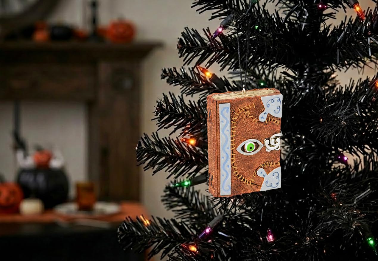 Tree Buddees Book of Spells Halloween Ornament – Witches Creepy Resin Witchcraft Book Decoration Witch Ornaments