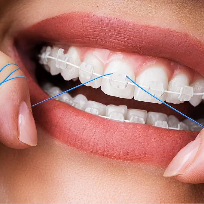 Vesici 600 Pcs Dental Floss Threader for Bridges, Braces, and Implants Dental Threader, Multifunctional Nylon Loop Design for Your Teeth, Pack of 12(Blue and Green)