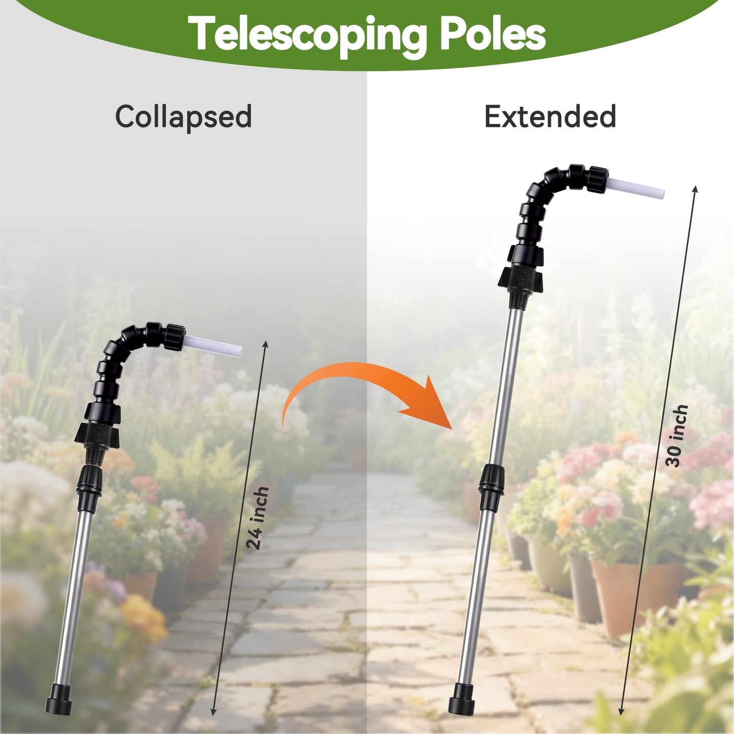 High Reach Electric Plant Waterer for Indoor Hanging Plants, Telescoping Indoor Water Sprayer Wand with Pump, 180° Adjustable Watering Nozzle High Flow Leakproof Design