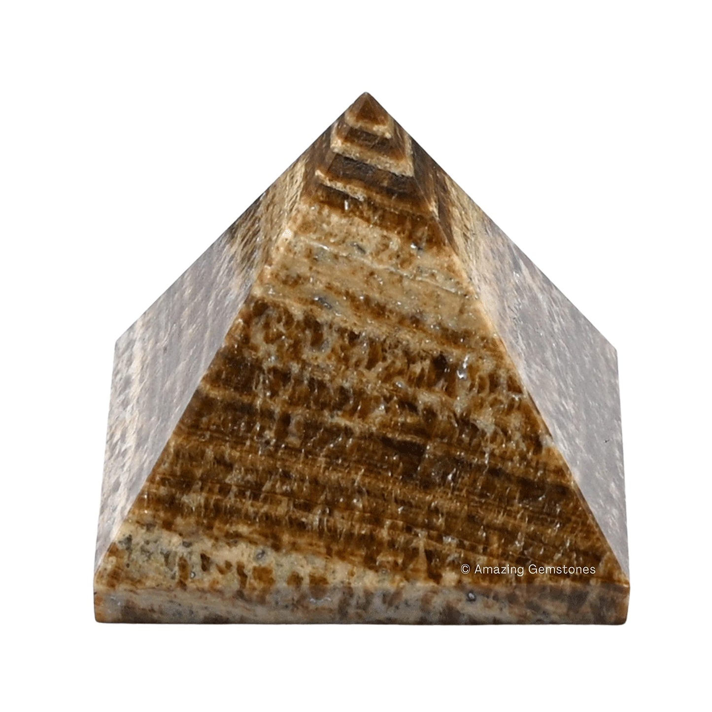 Amazing Gemstone Aragonite Pyramid Crystal Healing Stones - 2" Great Pyramid Figurine of Natural Stone Pyramid for Meditation, Reiki, Chakra Balancing and Crystal Pyramids Grid