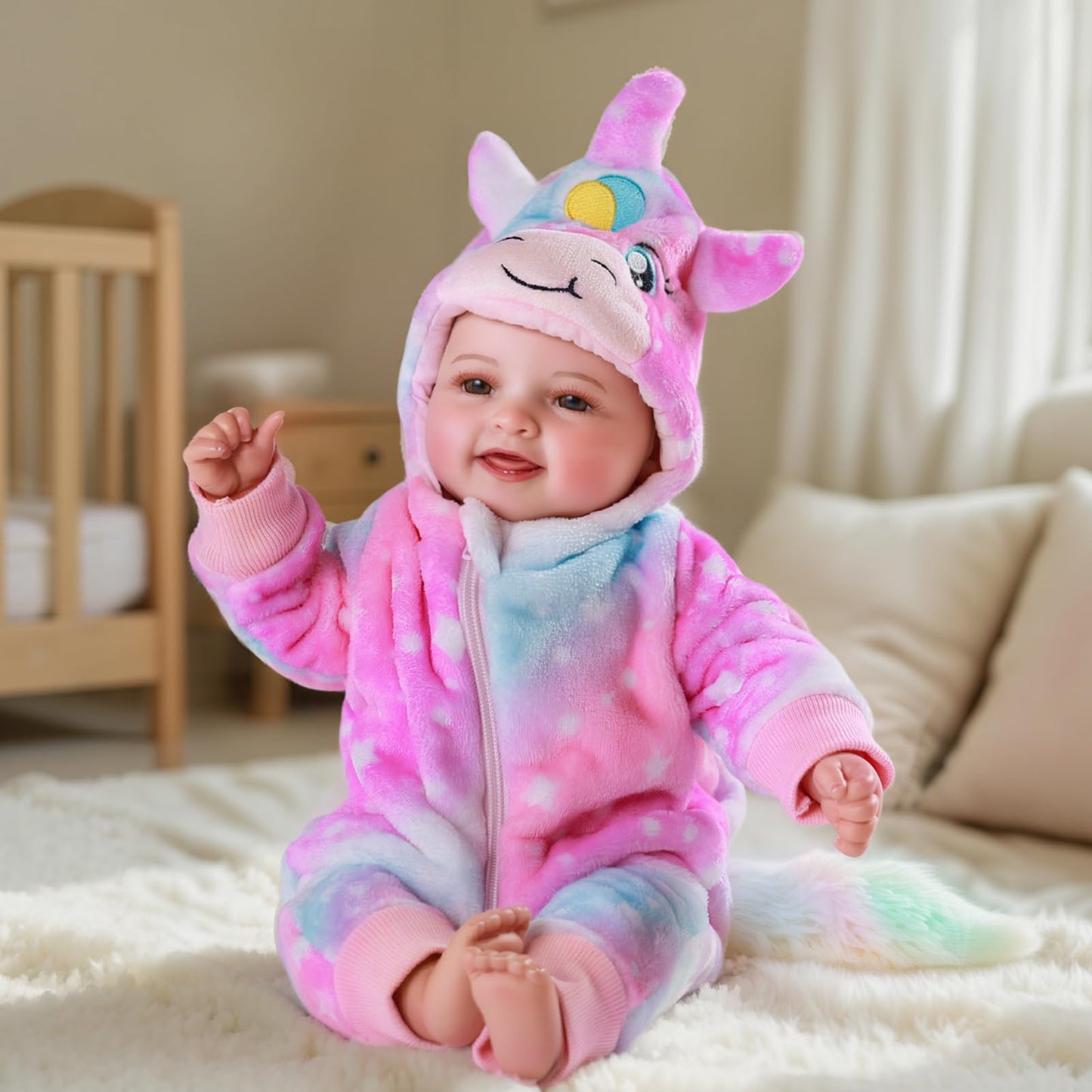 BABESIDE 14-Inch Soft Baby Doll with Baby Feeding Set – Easy to Hold with Cuddly Body – Realistic First Doll for Pretend Play