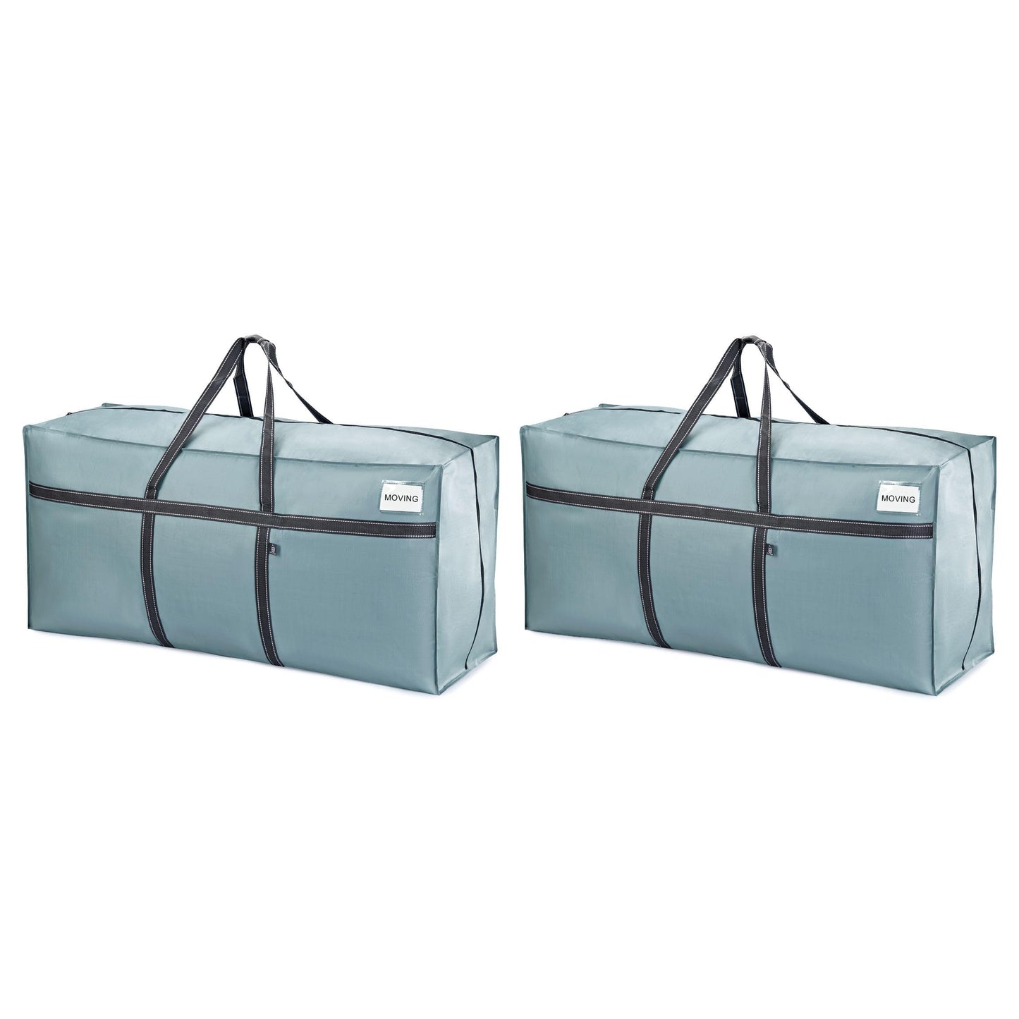 VENO 2 Pack Extra Large Moving Bags, Heavy Duty Storage, Moving Boxes, Large Storage Bins with Lids Alternative for College, Christmas Tree, Packing Supplies Essentials (Light Blue Matte, 2 Pack)