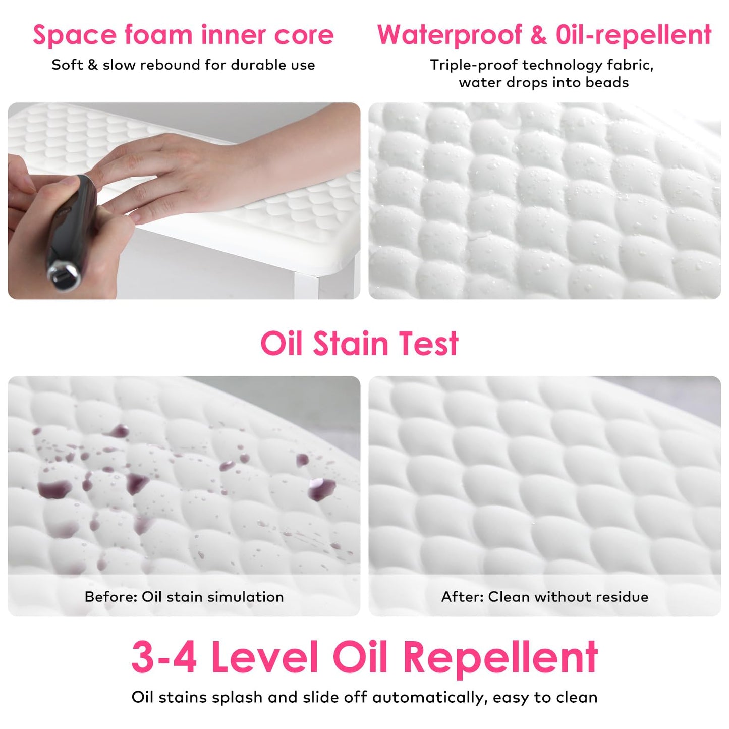 Arm Rest for Nails Tech, BORNBYME Update PU Leather Fish Pattern Hand Nail Foot Stand Rest for Manicure & Pedicure,White