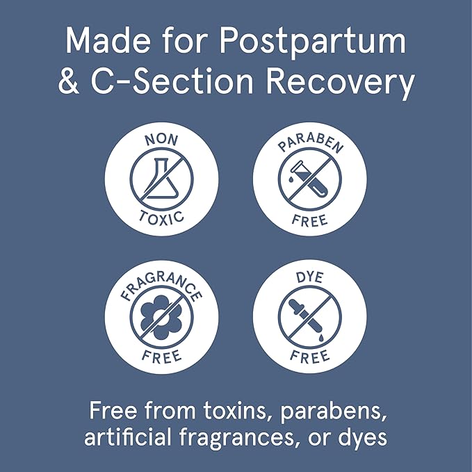LOLA Organic Cotton Postpartum Pads, 32 Count, Ultra Absorbent and Extra Long Pads, Overnight and Full Coverage, Postpartum Essentials