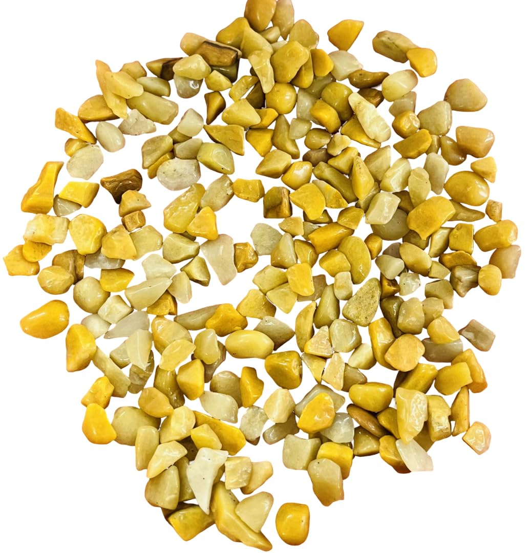 Indian Consigners Natural Crushed Polished Tumbled Gem Stone Chips, Decoration & Healing Crystals(Yellow Aventurine)