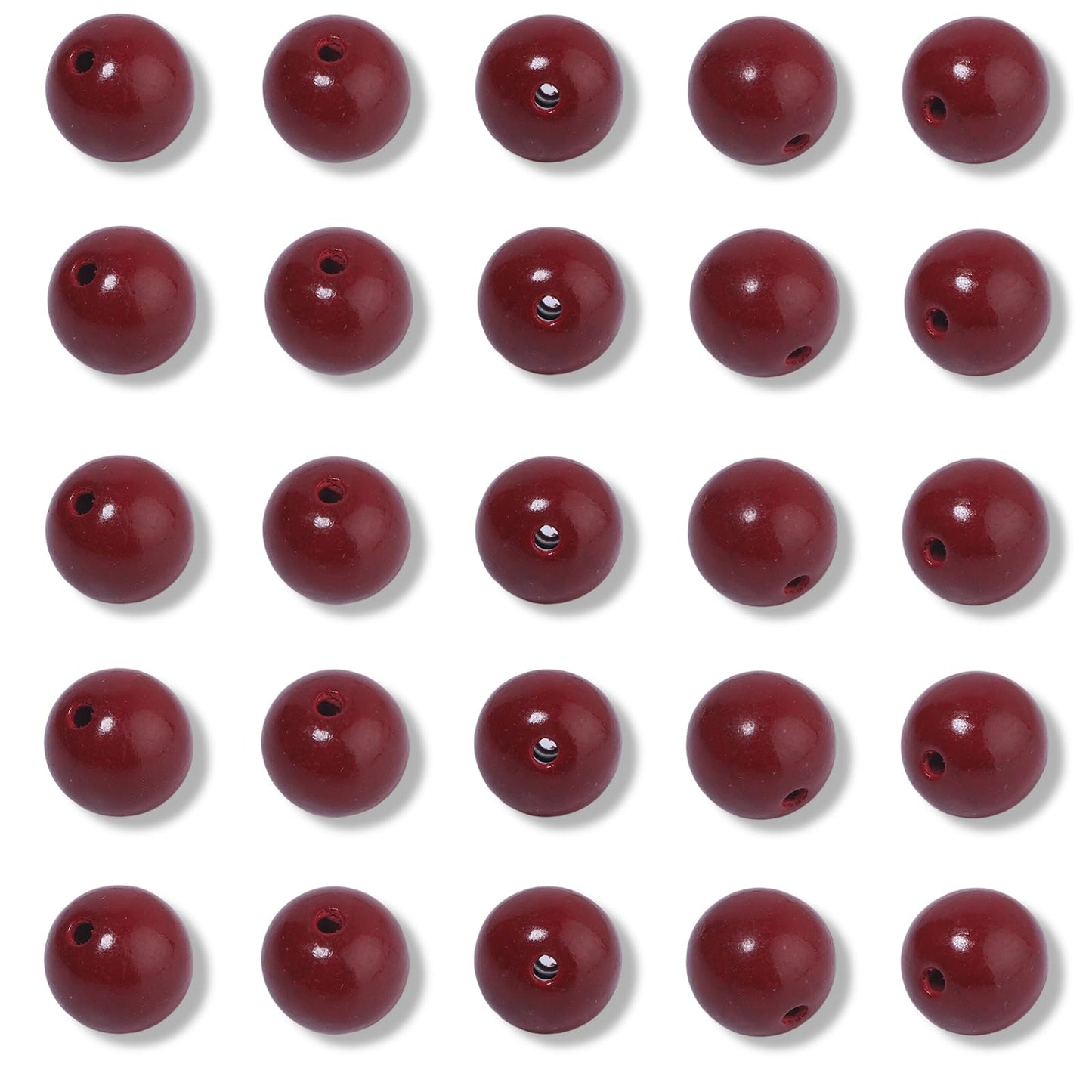 NITOPUPU 100Pcs 8mm Cinnabar Beads for Jewelry Making, Natural Round Loose Gemstone Stone Bead for Necklace Bracelets, Crafts for Adults with Crystal Stretch Cord