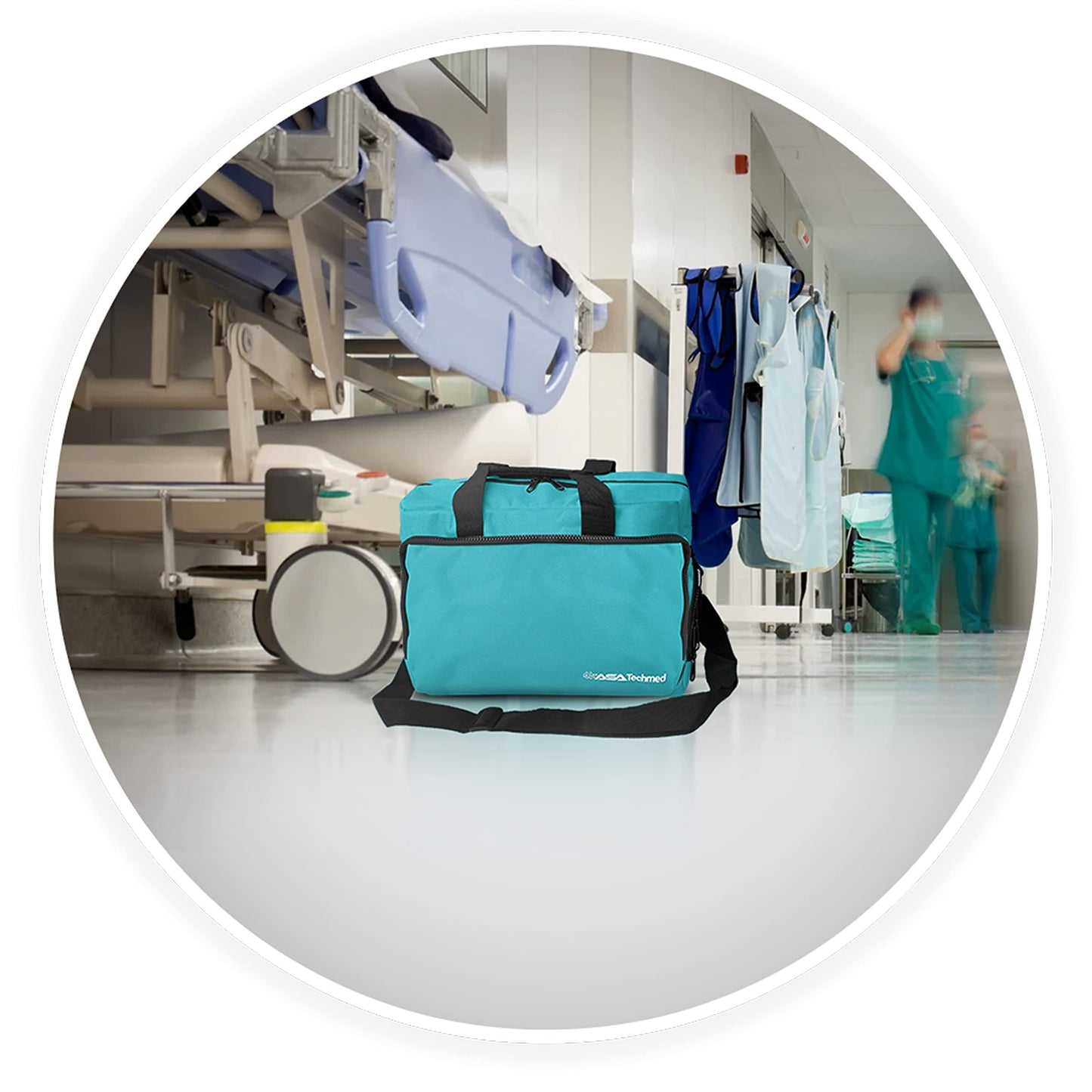 ASA TECHMED Nurse Bag for Medical Equipment, Nurse Accessories Bag Ideal for Doctors, Nurses, Home Health Aids, Medical Students (Teal)
