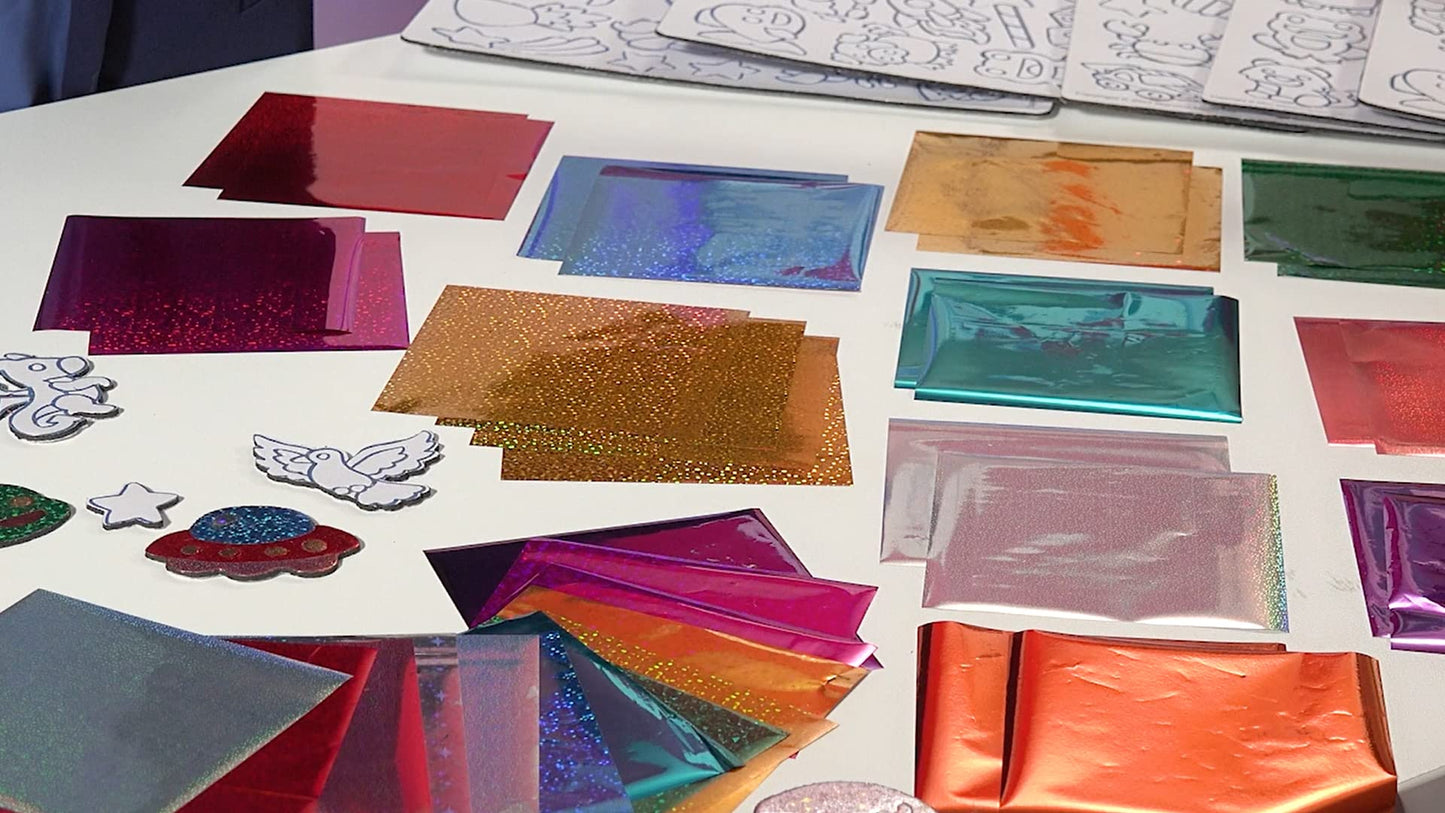 Marvin's Magic - Magic Foil Rainbow Stickers - Foil, Metallic & Holographic - Magical Art Supplies - 150 Stickers & More