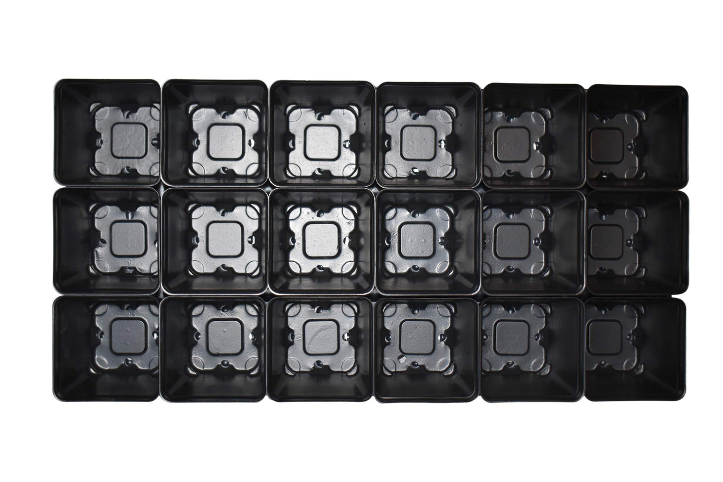Landmark Plastics Set of 3 Trays Plus 54 POTS - 3.5" Square pots