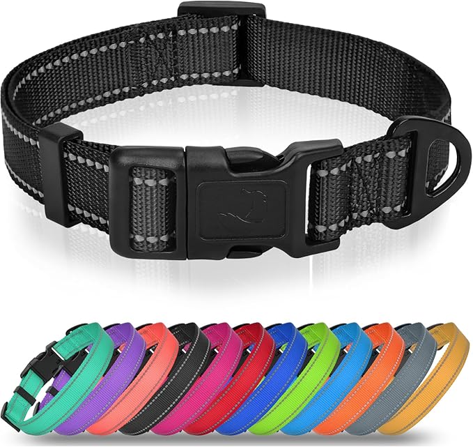 Joytale Feather-Light Dog Collar for Medium & Large Dogs, 1", Red