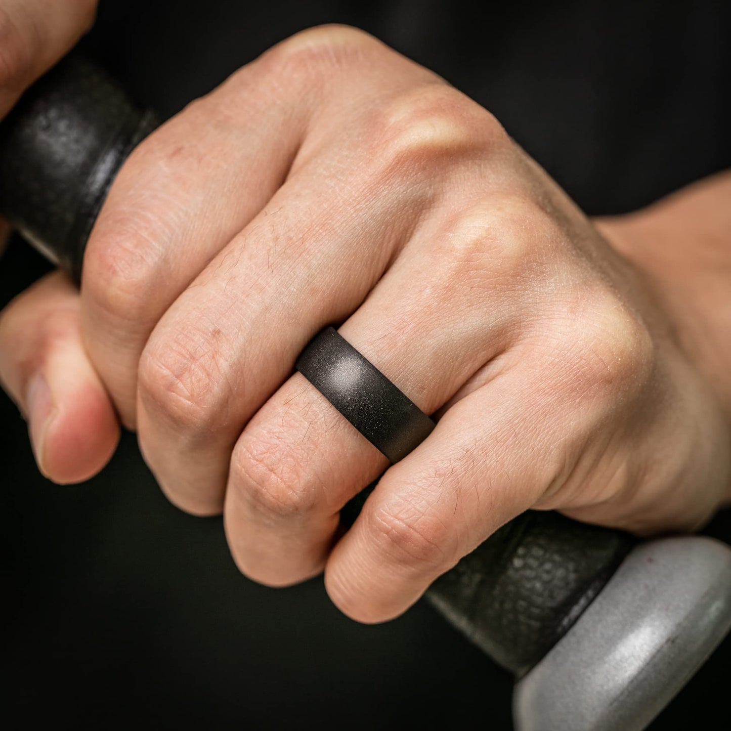 ThunderFit Men's Patterned Silicone Rings, 8mm Wide 2.2mm Thick Rubber Bands,Variety Multipack 1,4,7