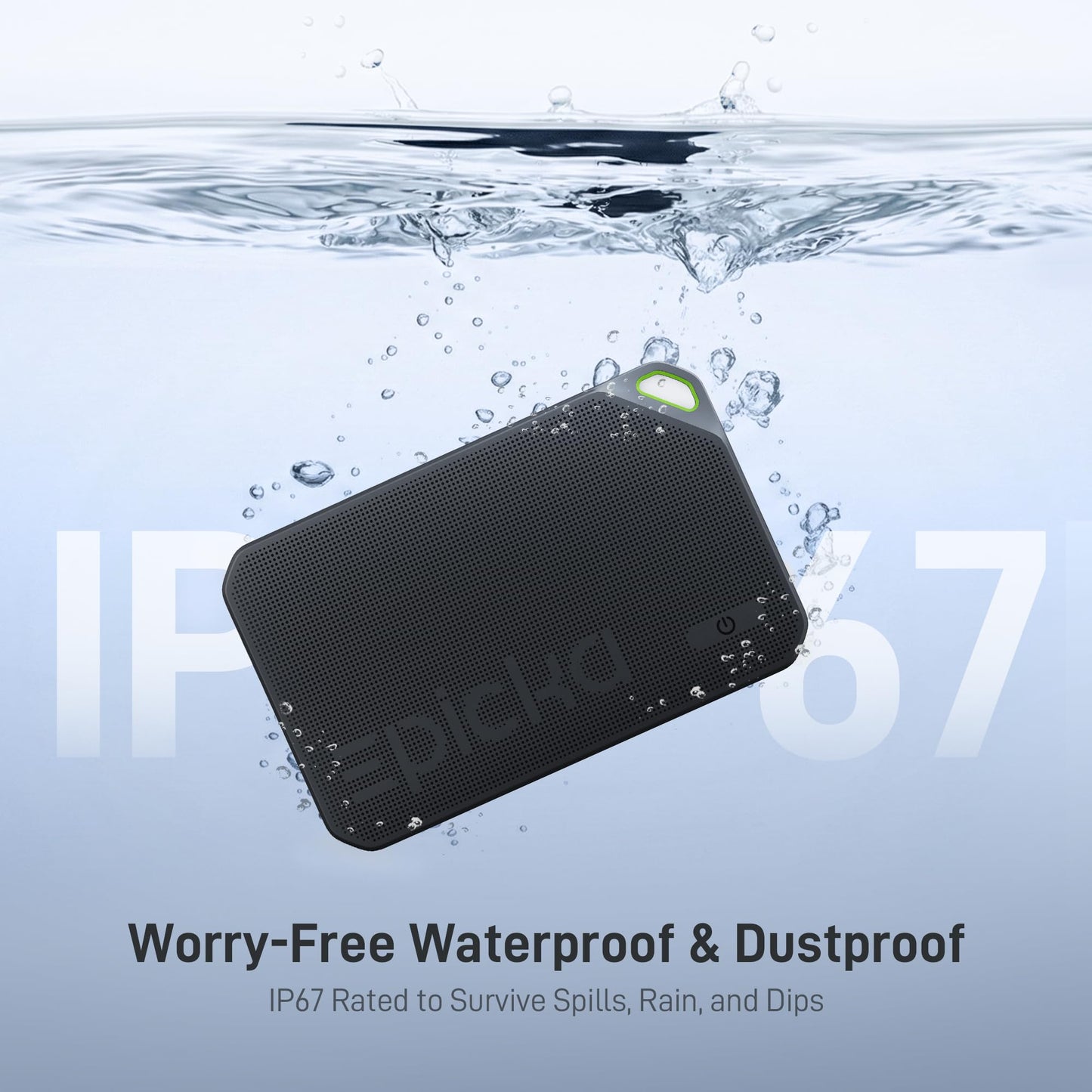 Epicka Wallet Tracker Card Compatible with Apple Find My, 8-Year Maintenance-Free Battery, Tracking Card with NFC, MFi Certified, IP67 Bluetooth Item Locator for Luggage, Passport, 1 Pack, Black