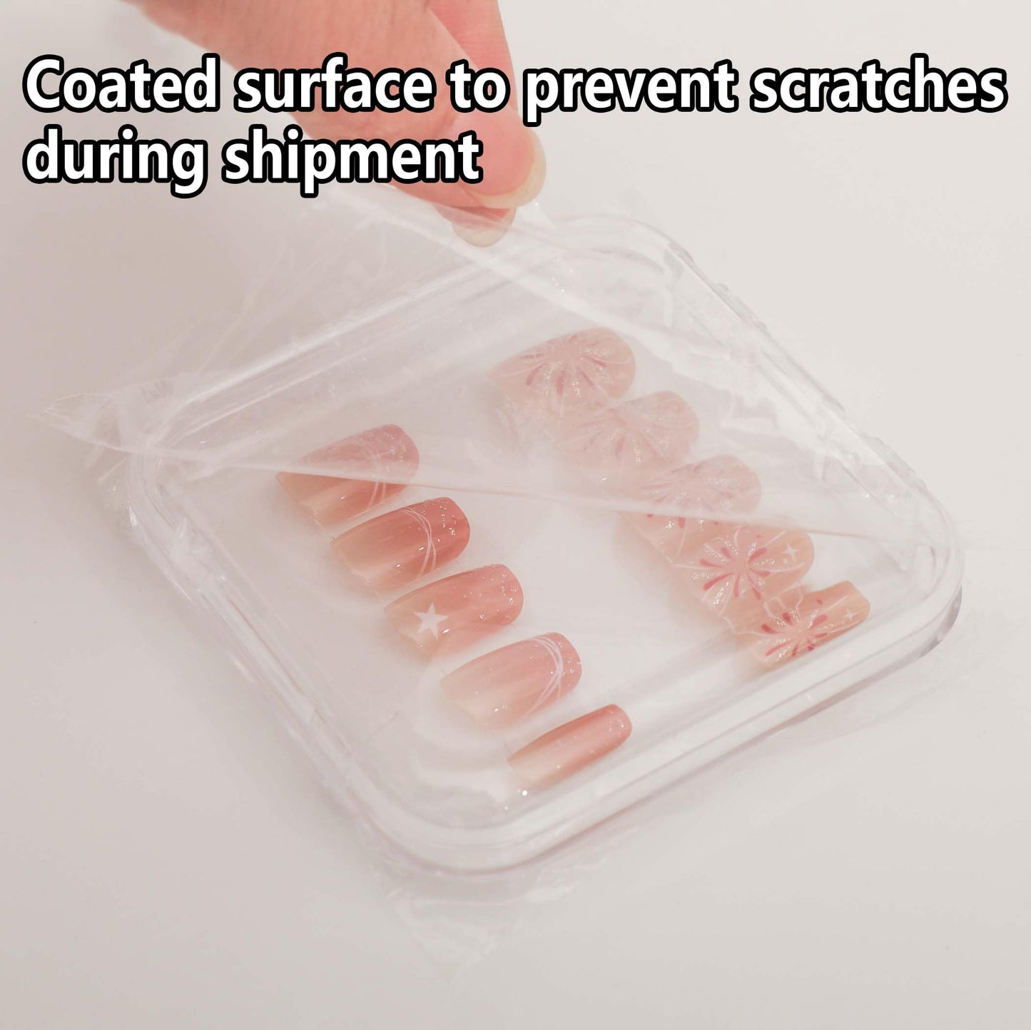 EKEFE 30 Pcs Press On Nail Storage Box Container False Nail Organizer Acrylic Display Case with a Large Stackable All-In-One Box and 120 Pcs Double Sided Adhesive Nail Display Tape (Multicolor)