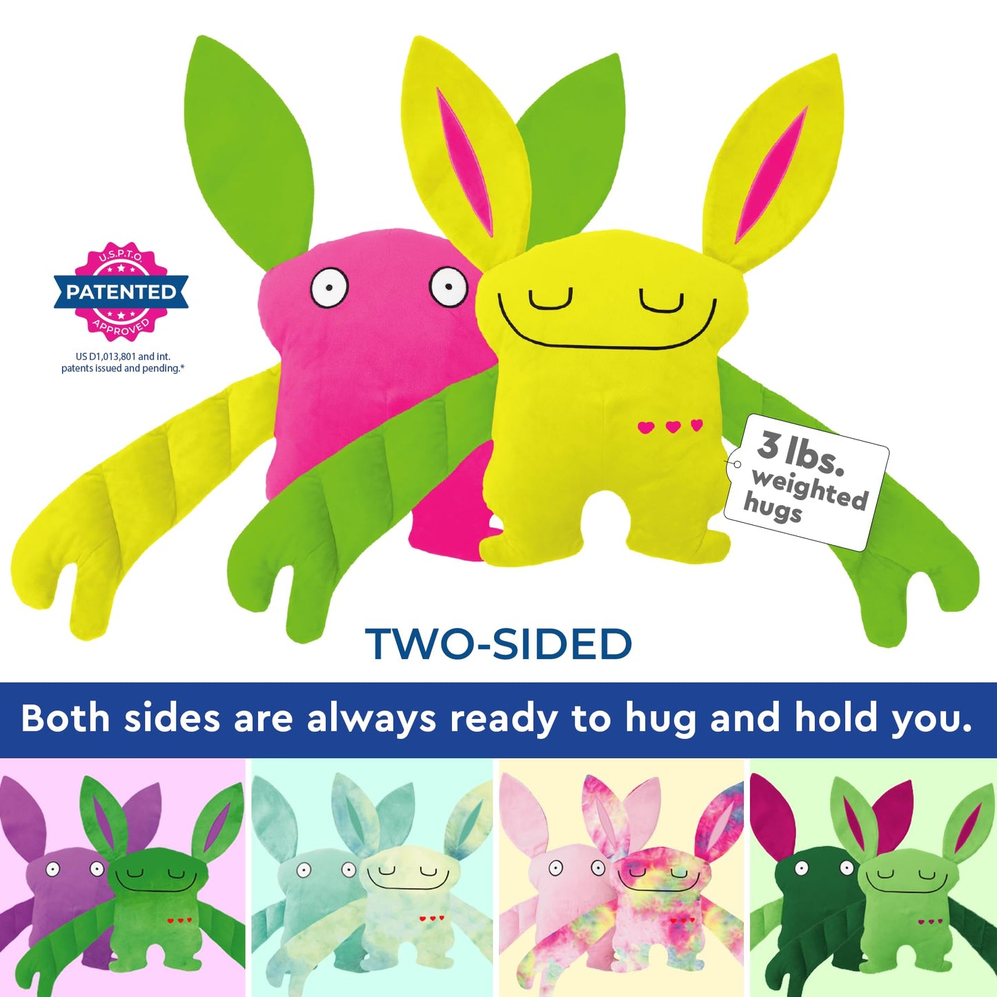 Bumpas Weighted Plush Toy - Calming Stuffed Animal, Realistic Hug, Machine Washable - Ages 3+