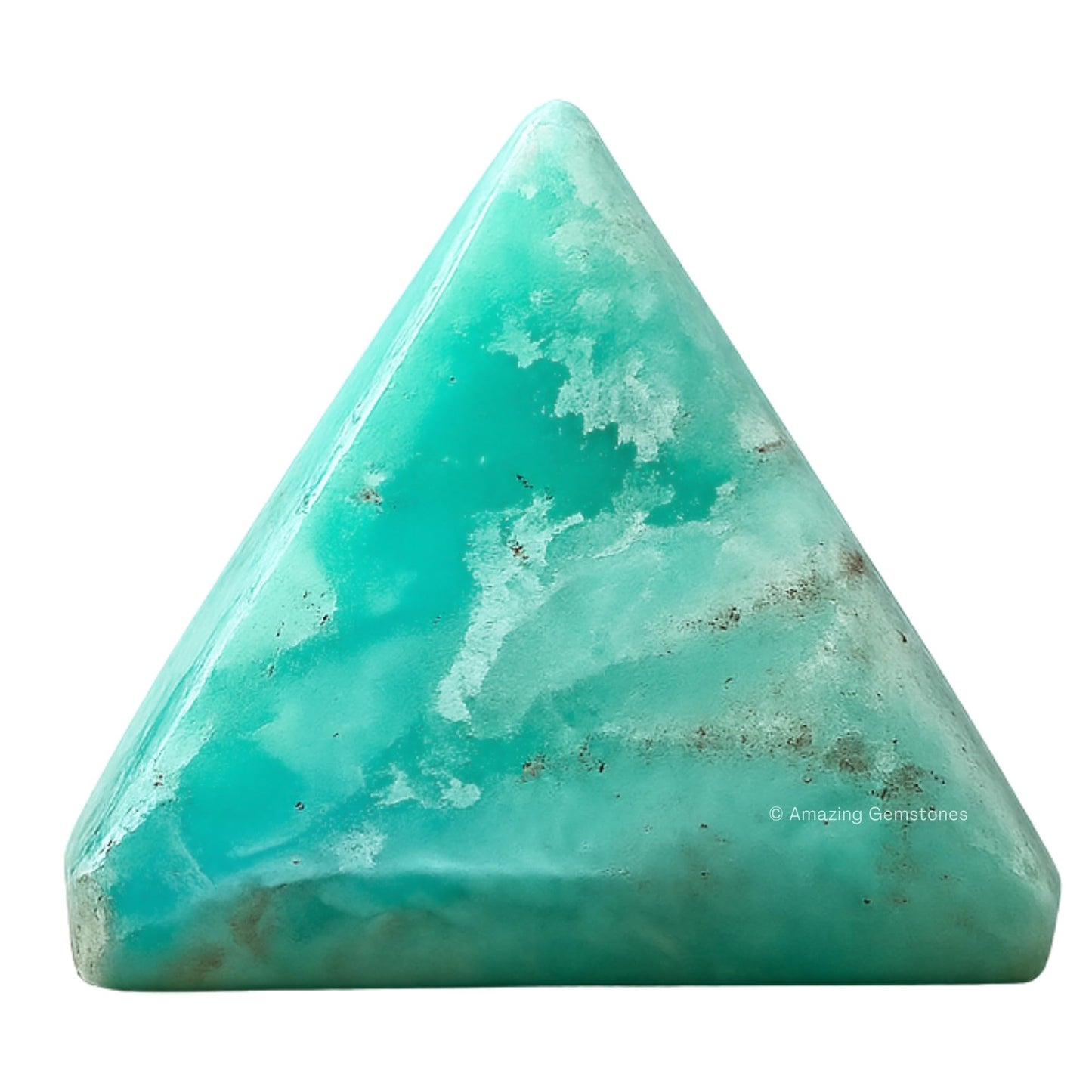 Amazing Gemstone Carribean Calcite Pyramid Crystal Healing Stones - 2" Great Pyramid Figurine of Natural Stone Pyramid for Meditation, Reiki, Chakra Balancing and Crystal Pyramids Grid