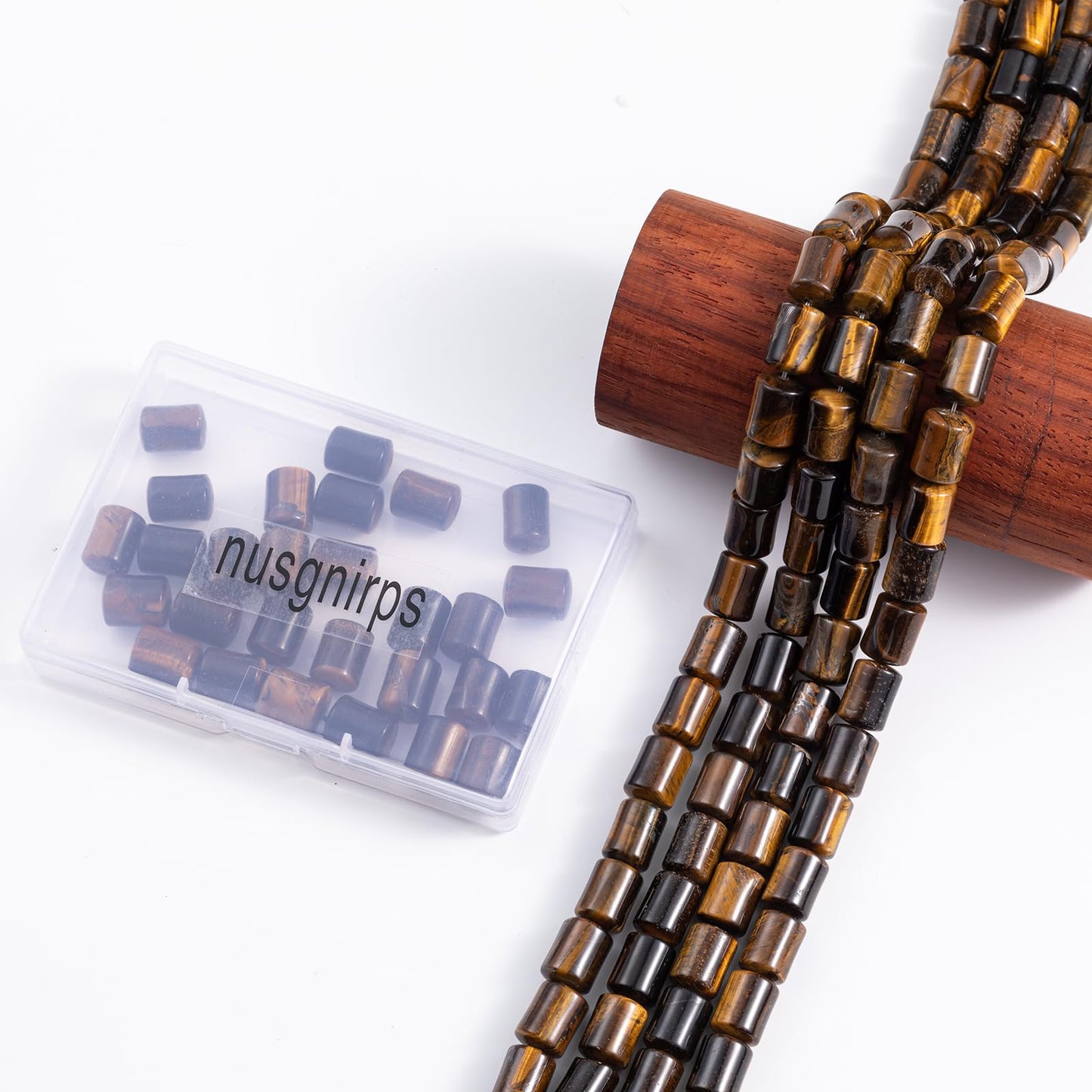 Natural Yellow Tiger Eye Cylinder Tube Beads 10x14mm 38cm/str Loose Semi Gemstone Stone Beads for Making Bracelets Necklace