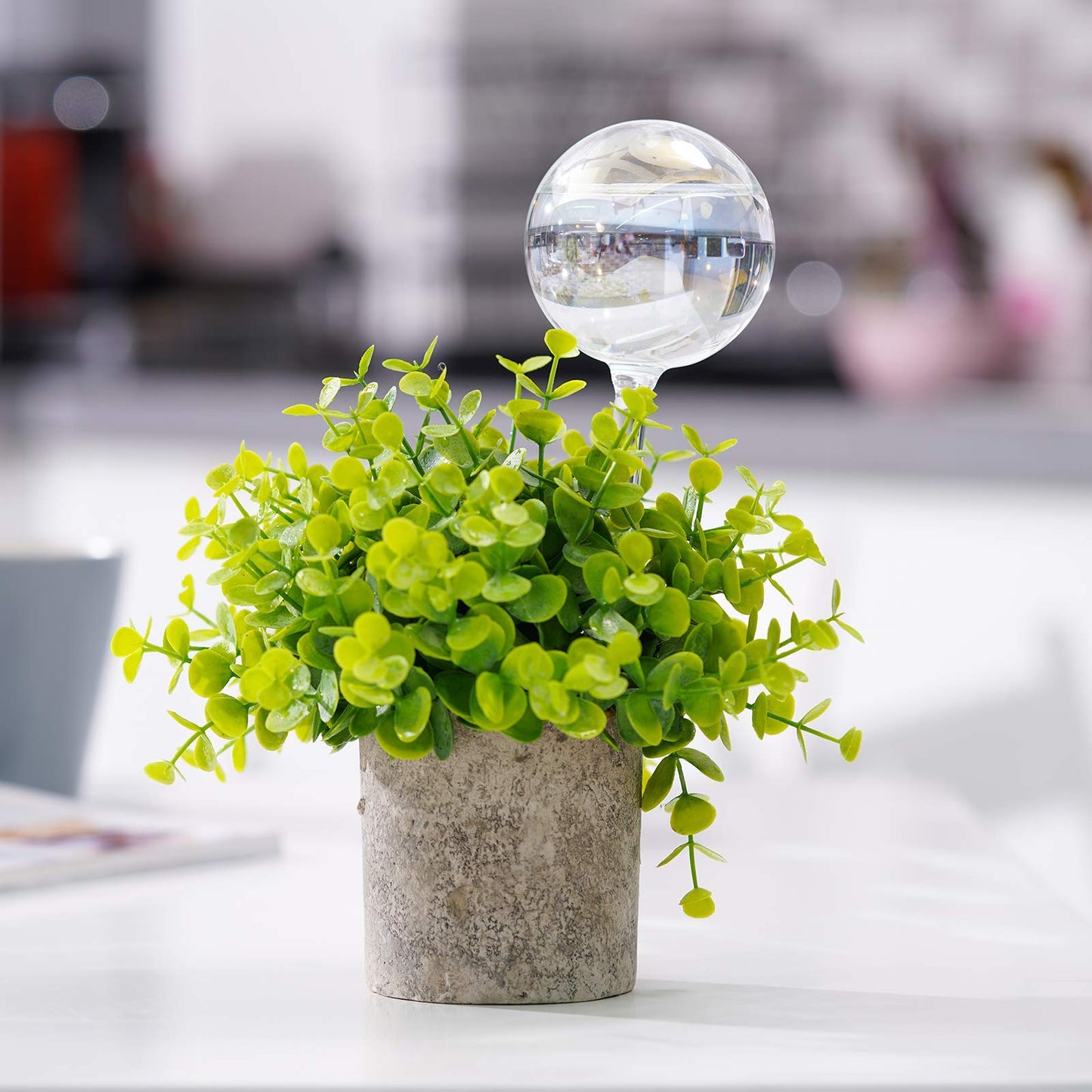 Tomorotec [2 PCS] Light Iridescent Rainbow Gradient Color Clear Glass Self-Watering System Spikes, Automatic Plant Waterer Bulbs