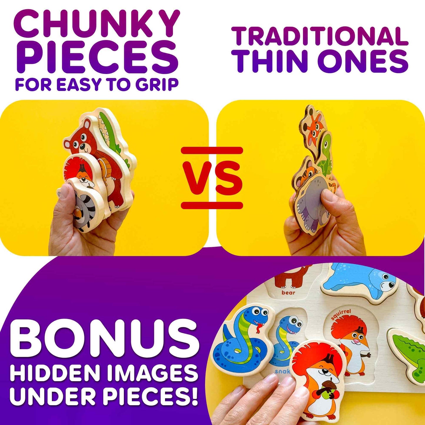 QUOKKA Wooden Blocks & Puzzles for Toddlers