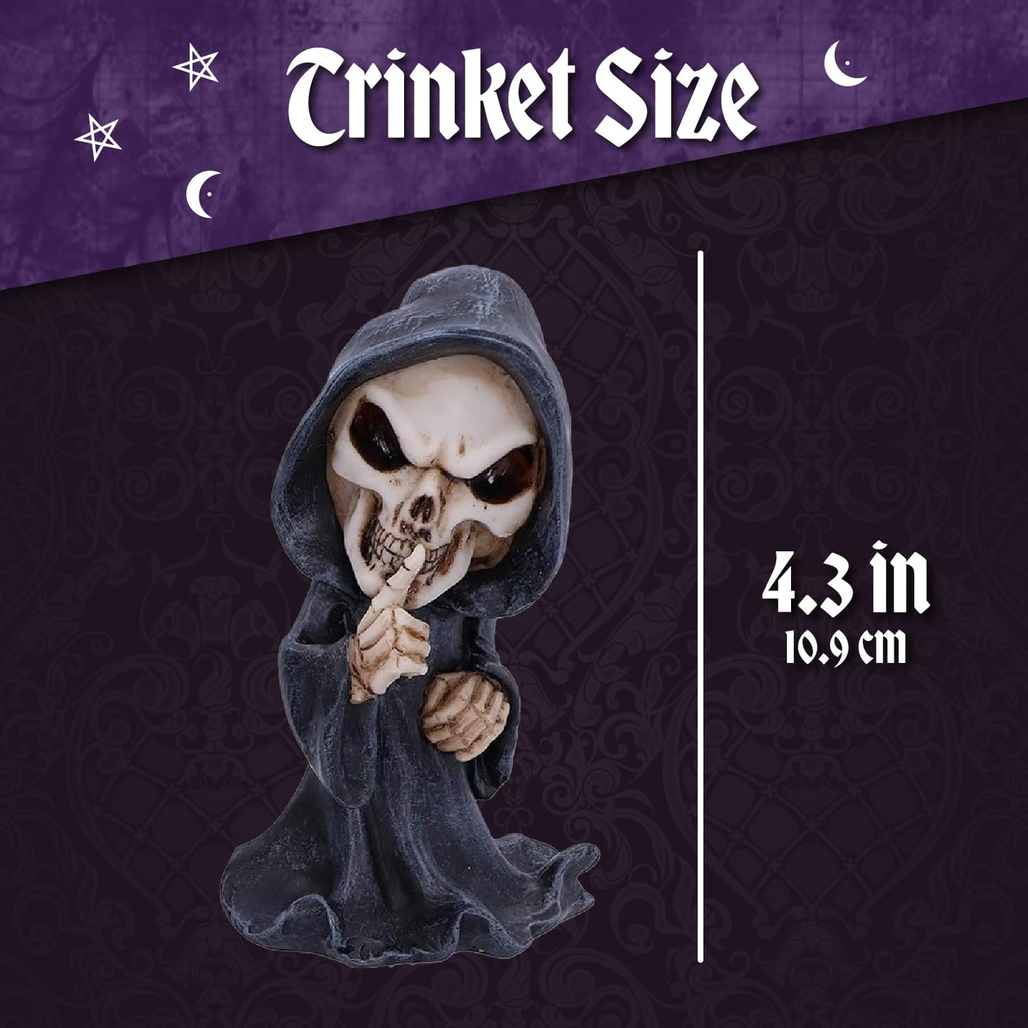 Nemesis Now See No Evil Hear No Evil Speak No Evil Figurines, Adorable Hand-Painted Resin Collectibles and Gift, 8cm - Grim Reapers