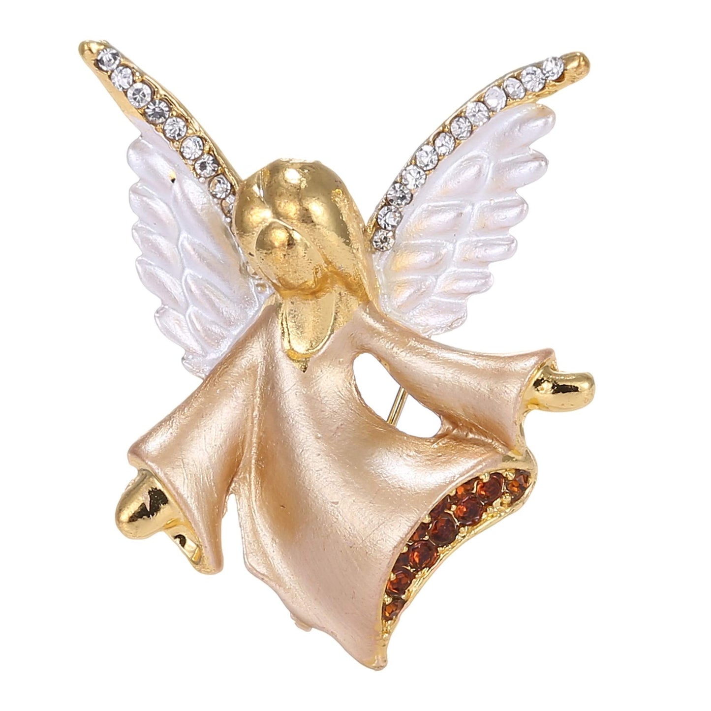 Connie Cloris Women Crystal Angel Brooch Pin (Coffee - Angel - F02)