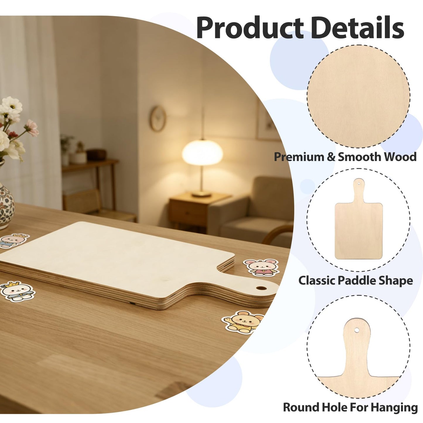 24 Pack Unfinished Wood Cutting Boards with Handles & Natural Rope – DIY Craft Blanks, Mini Charcuterie & Serving Boards for Kitchen, Home Decor