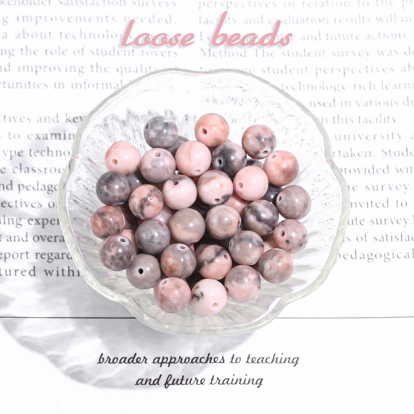 4mm Natural Gemstone Beads for Bracelets Pink Zebra Jasper Crystal Small Beads for Jewelry Making Necklaces Earrings Crafts (15"/Strand)