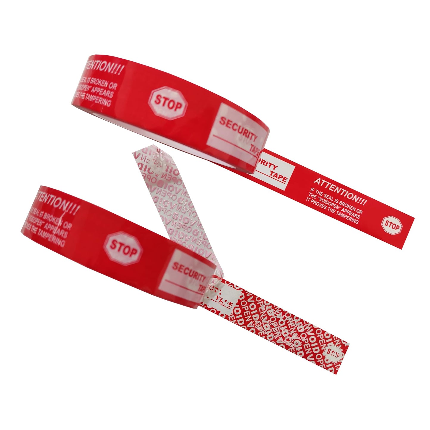 TSPC SECSEAL 2 Rolls,1" x55 Yards Total Transfer Tamper Evident Security Packing Tape Seals (Superior Tamper Proof with Thick Void Film)