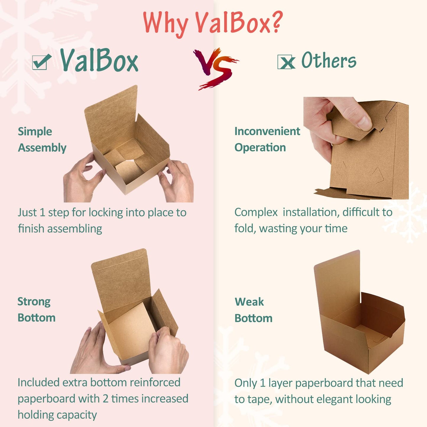 ValBox Gift Boxes 9x4.5x4.5 Inches 12 Pack Brown Recycled Paper Boxes Kraft Favor Boxes for Party, Wedding, Thanksgiving, Crafting, Bridesmaid Proposal, Easy Assemble Cardboard Boxes