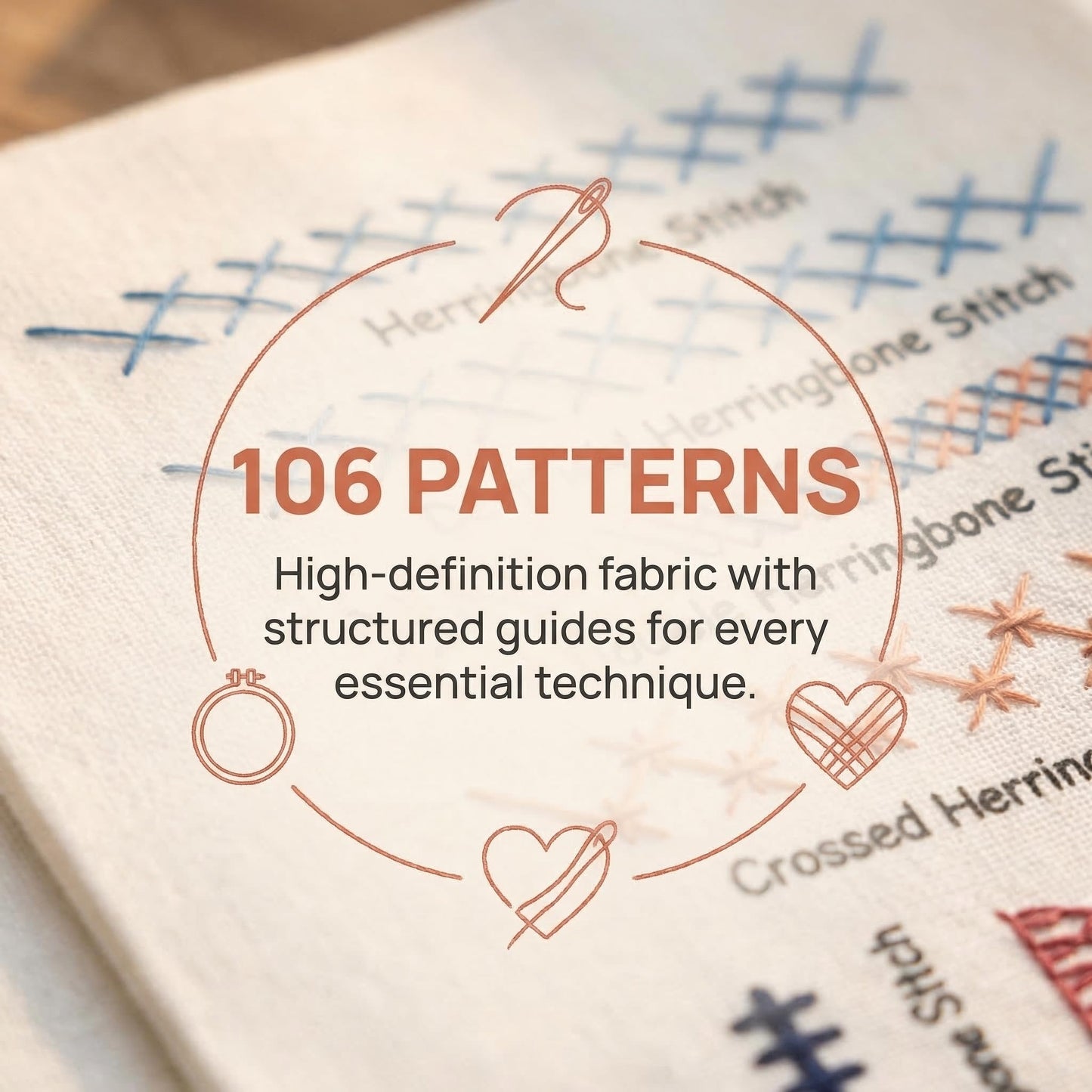 FingTip Embroidery Kit for Beginners, Embroidery Stitch Book for Adults Kids, DIY Stitch Gifts (106 Different Patterns)