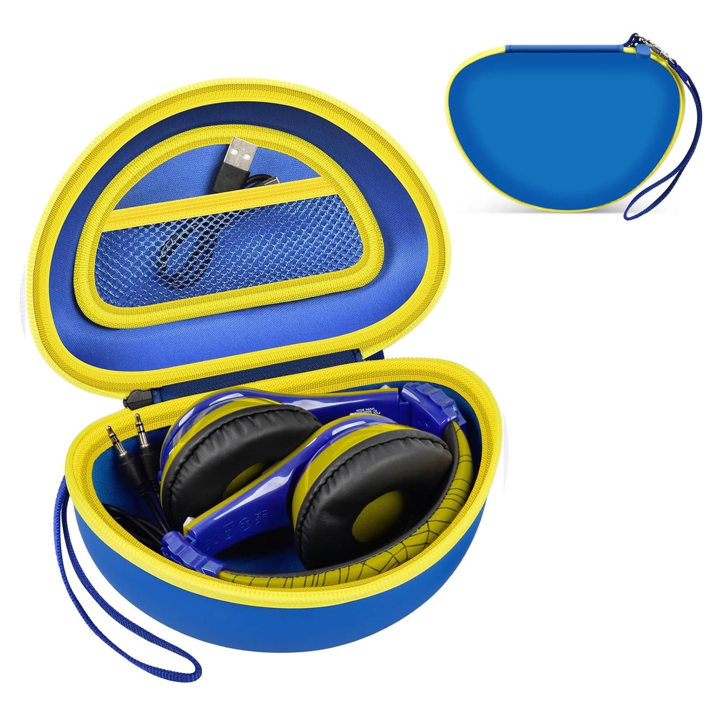 ANKHOH Case for eKids, for Beats Studio Pro, Solo3, Studio3 Headphones, Portable EVA Storage Box for Wireless Bluetooth Headsets, Travel Carrying Bag Accessories for Kids (Box Only)-Deepblue
