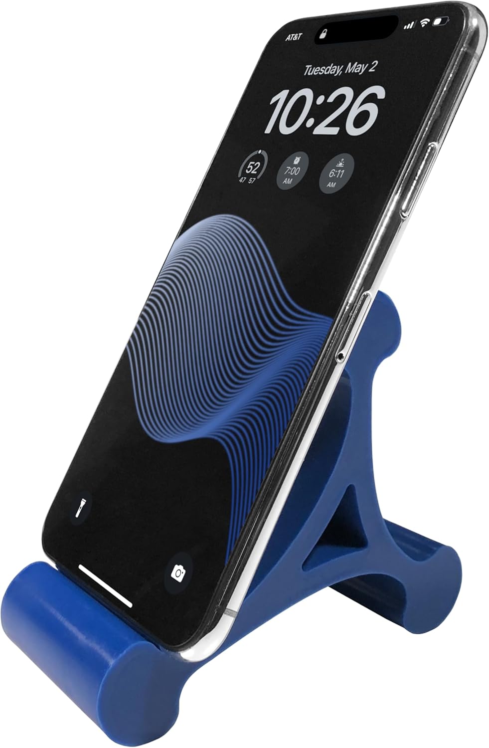 Skalene Phone Stand - 100% Silicone Rubber, Adjustable Phone Holder, Prop, Rest - Desk, Office, Home, Kitchen Accessory (Royal Blue)
