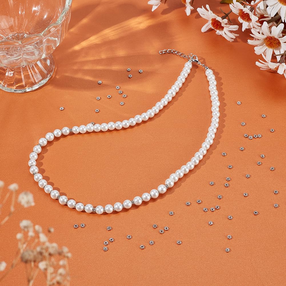 UNICRAFTALE 1000Pcs Spacer Beads Flower Beads 3mm Daisy Spacers Beads Metal Loose Beads Blossom Beads Braclet Beads Tiny Spacer Beads for Necklace Bracelet Earring Jewelry Making Hole 0.8mm